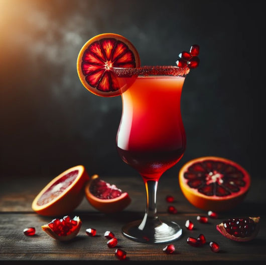 Alkoholfreier Blutorangen-Granatapfel Cocktail