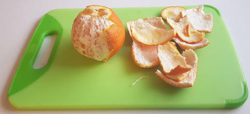 Orangenschalen für Orangenreiniger